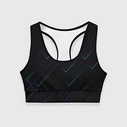 Топик спортивный женский Color blue black, цвет: 3D-принт