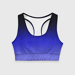 Женский спортивный топ Градиент индиго из чёрно в синий текстура крошка