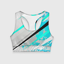 Женский спортивный топ Color white light blue