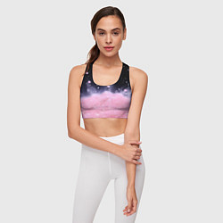 Топик спортивный женский Розовая текстура с лепестками, цвет: 3D-принт — фото 2