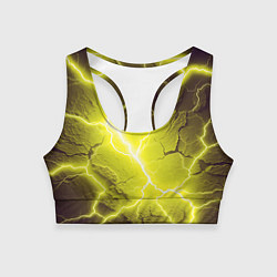 Топик спортивный женский Color yellow black, цвет: 3D-принт