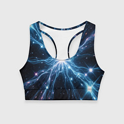 Женский спортивный топ Всплеск света и звезды - космическая абстракция