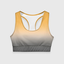 Топик спортивный женский Бледный жёлто-серый градиент, цвет: 3D-принт