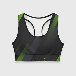 Топик спортивный женский Color black green, цвет: 3D-принт