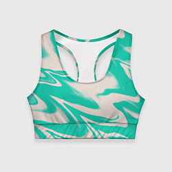Топик спортивный женский Color white turquoise, цвет: 3D-принт