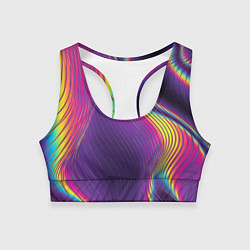 Женский спортивный топ Неоновые волны линии