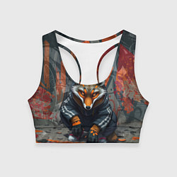 Топик спортивный женский Лис из подворотни, цвет: 3D-принт