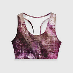 Женский спортивный топ Абстракция - dark trash atom with violet