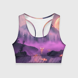 Женский спортивный топ Горы и рыбки