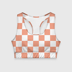 Топик спортивный женский Квадраты оранжевые, цвет: 3D-принт