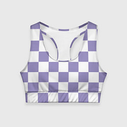 Топик спортивный женский Квадраты фиолетовые, цвет: 3D-принт