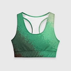 Женский спортивный топ Градиент текстурный зелёный