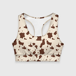 Топик спортивный женский Коровьи пятна, цвет: 3D-принт