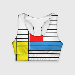Топик спортивный женский В стиле мондриана, цвет: 3D-принт