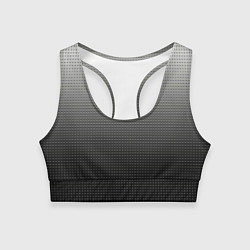 Женский спортивный топ Градиент металлический тёмно-серый