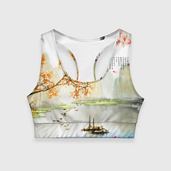 Топик спортивный женский China Landscape, цвет: 3D-принт