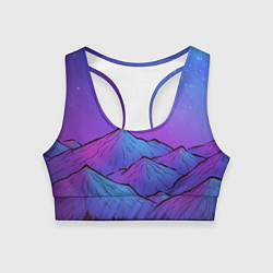 Топик спортивный женский Горы под звездным небом, цвет: 3D-принт