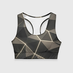 Женский спортивный топ Серая объемная текстура с гранями