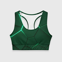 Женский спортивный топ Зеленые плиты с неоном