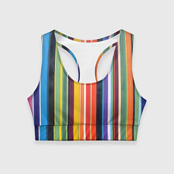 Женский спортивный топ Разноцветная полоска