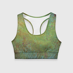 Топик спортивный женский Абстракция - green oil stain, цвет: 3D-принт