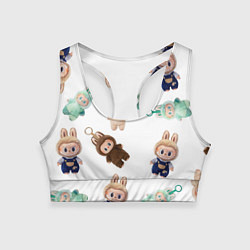 Топик спортивный женский Много игрушек лабубу, цвет: 3D-принт