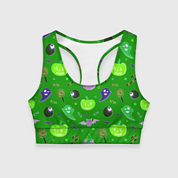 Топик спортивный женский Halloween green, цвет: 3D-принт