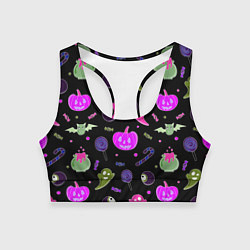 Женский спортивный топ Halloween pink black pumpkin