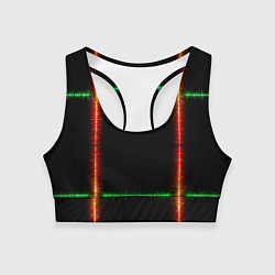 Женский спортивный топ Color green orange lines