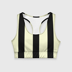 Топик спортивный женский Color black beige line, цвет: 3D-принт