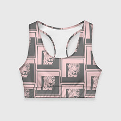 Топик спортивный женский Леопард в рамке, цвет: 3D-принт