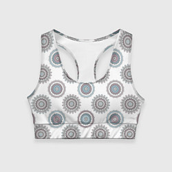 Женский спортивный топ Круглый разноцветный узор мандала