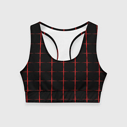 Женский спортивный топ Color black red crosses