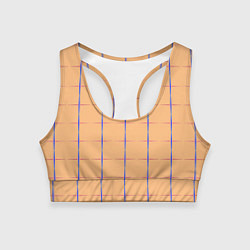Топик спортивный женский Color beige blue cross, цвет: 3D-принт