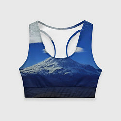 Топик спортивный женский Эльбрус с облаками, цвет: 3D-принт