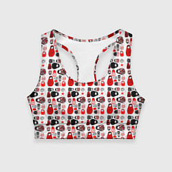 Топик спортивный женский Много матрешек, цвет: 3D-принт