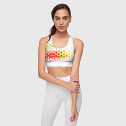 Топик спортивный женский Узорчатые разводы на белом, цвет: 3D-принт — фото 2