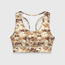 Топик спортивный женский Камуфляж армия, цвет: 3D-принт