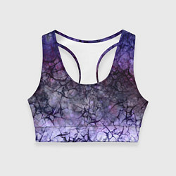 Женский спортивный топ Абстракция - black cobweb on a blue-violet backgro