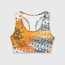 Топик спортивный женский Геометрические разводы, цвет: 3D-принт