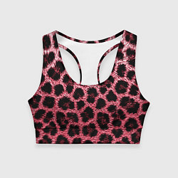 Топик спортивный женский Леопардовый розовый, цвет: 3D-принт