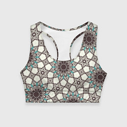 Женский спортивный топ Калейдоскоп из цветочных звезд