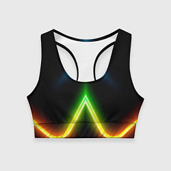 Топик спортивный женский Neon multicolored lines, цвет: 3D-принт