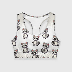 Топик спортивный женский Много енотов, цвет: 3D-принт