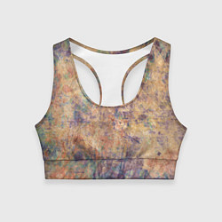 Топик спортивный женский Абстракция - pink marble with blue flecks, цвет: 3D-принт
