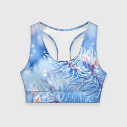 Топик спортивный женский Снежные иголки, цвет: 3D-принт