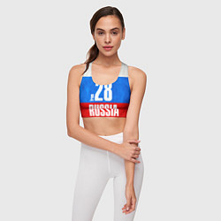 Топик спортивный женский Russia: from 28, цвет: 3D-принт — фото 2