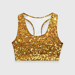 Топик спортивный женский Золотое мерцание, цвет: 3D-принт