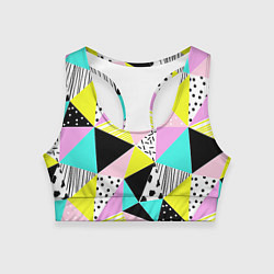 Топик спортивный женский Треугольнички, цвет: 3D-принт