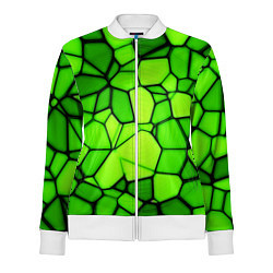 Олимпийка женская Зеленая мозаика, цвет: 3D-белый